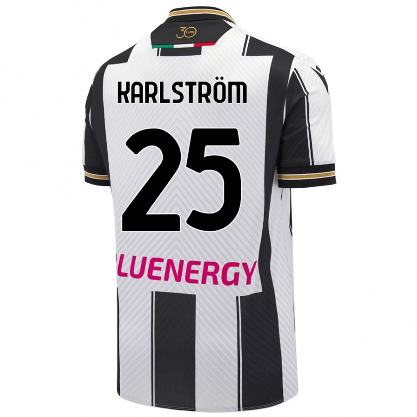 Kandiny Bambino Maglia Jesper Karlström #25 Bianco Nero Kit Gara Home 2024/25 Maglietta