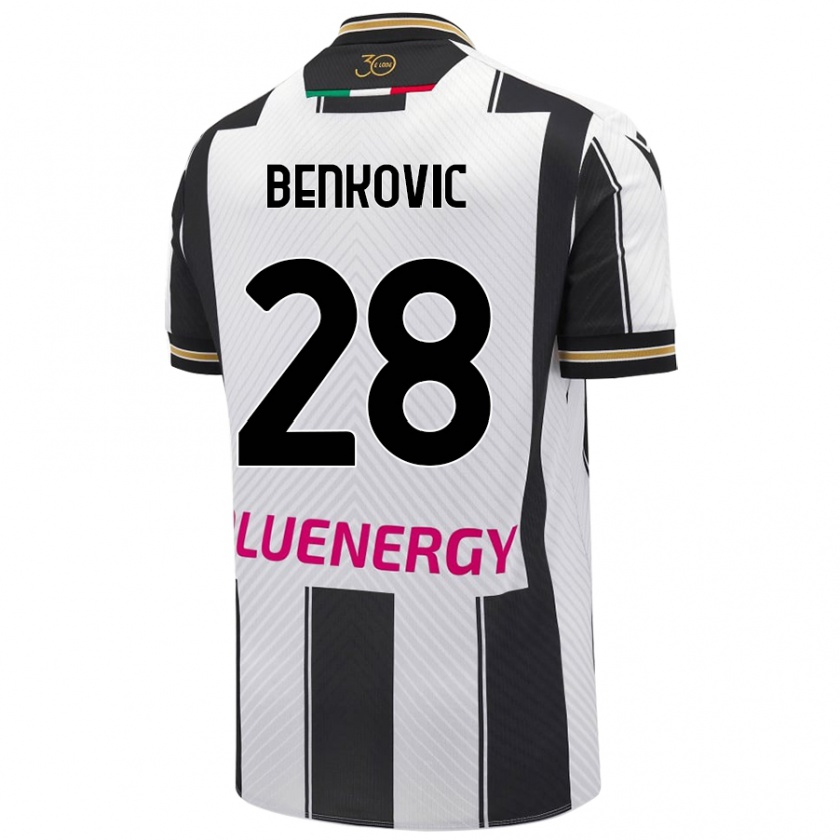 Kandiny Niño Camiseta Filip Benkovic #28 Blanco Negro 1ª Equipación 2024/25 La Camisa México