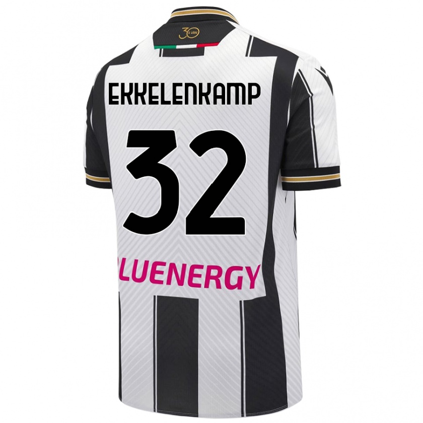 Kandiny Bambino Maglia Jurgen Ekkelenkamp #32 Bianco Nero Kit Gara Home 2024/25 Maglietta