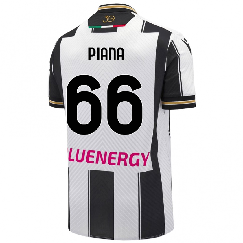 KandinyキッズEdoardo Piana#66白 黒ホームシャツ2024/25ジャージーユニフォーム