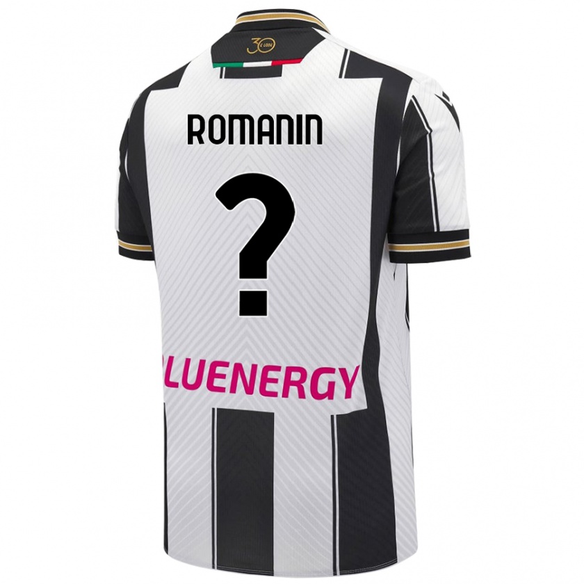 Kandiny Niño Camiseta Mattia Romanin #0 Blanco Negro 1ª Equipación 2024/25 La Camisa