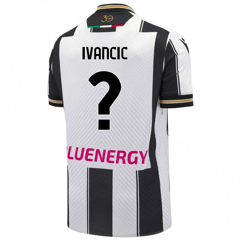 Kandiny Bambino Maglia Val Ivancic #0 Bianco Nero Kit Gara Home 2024/25 Maglietta