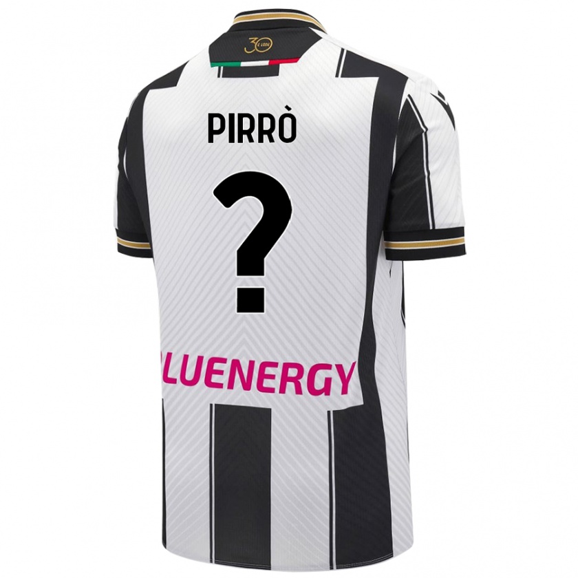 Kandiny Bambino Maglia Antonio Pirrò #0 Bianco Nero Kit Gara Home 2024/25 Maglietta