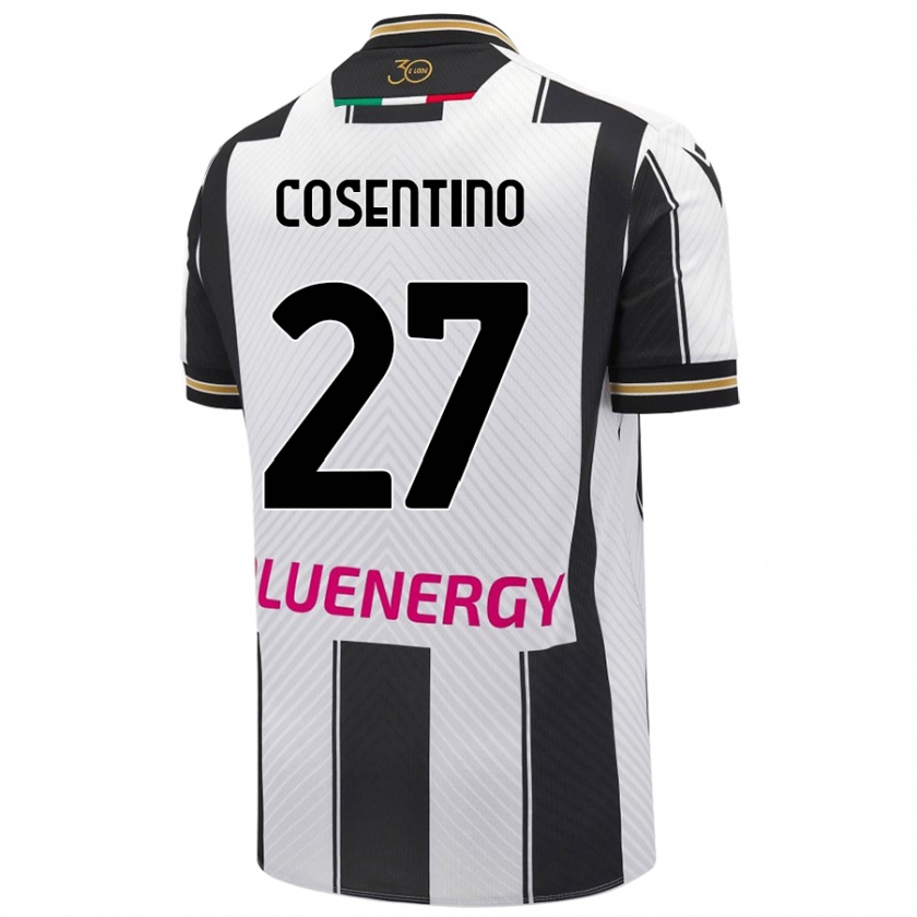 Kandiny Bambino Maglia Sergio Cosentino #27 Bianco Nero Kit Gara Home 2024/25 Maglietta