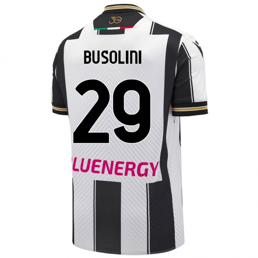 Kandiny Niño Camiseta Alessandro Busolini #29 Blanco Negro 1ª Equipación 2024/25 La Camisa México