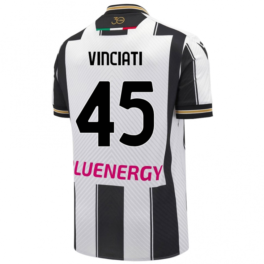 Kandiny Bambino Maglia Giulio Vinciati #45 Bianco Nero Kit Gara Home 2024/25 Maglietta