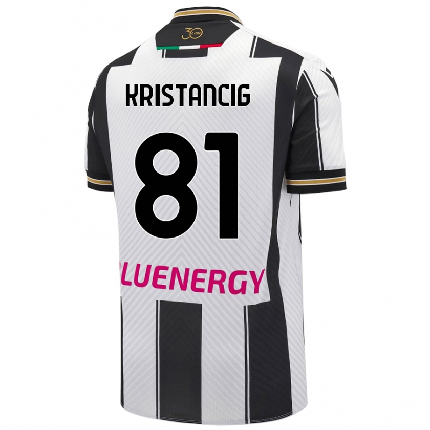 KandinyキッズLuca Kristancig#81白 黒ホームシャツ2024/25ジャージーユニフォーム