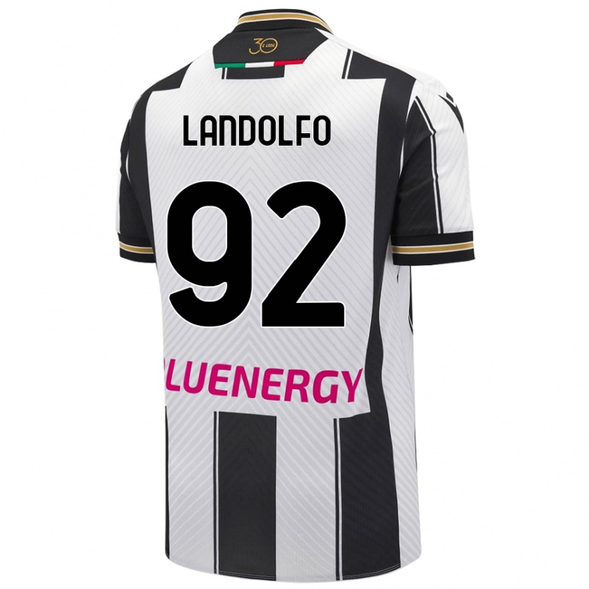 Kandiny Bambino Maglia Tommaso Landolfo #92 Bianco Nero Kit Gara Home 2024/25 Maglietta