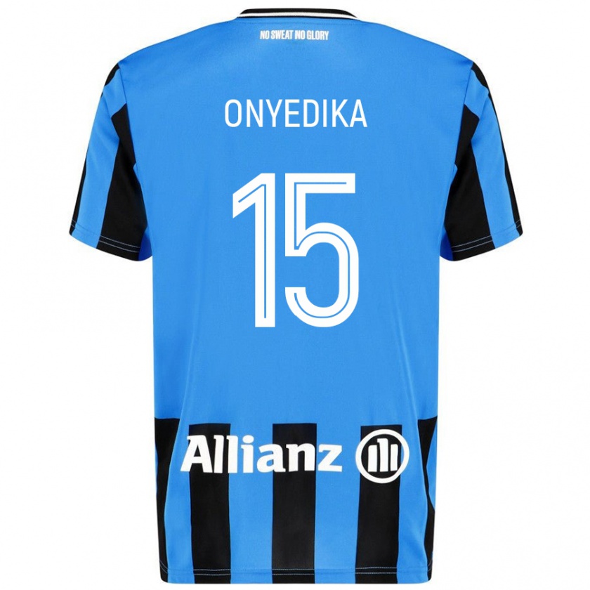 Kandiny Kinder Raphael Onyedika #15 Himmelblau Schwarz Heimtrikot Trikot 2024/25 T-Shirt Österreich