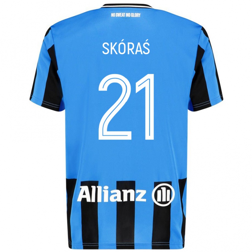 Kandiny Kinder Michal Skoras #21 Himmelblau Schwarz Heimtrikot Trikot 2024/25 T-Shirt Österreich