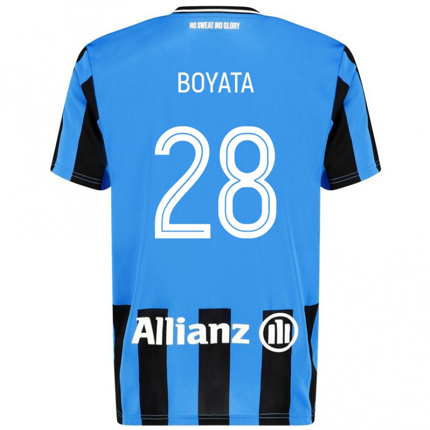 Kandiny Criança Camisola Dedryck Boyata #28 Céu Azul Preto Principal 2024/25 Camisa Brasil