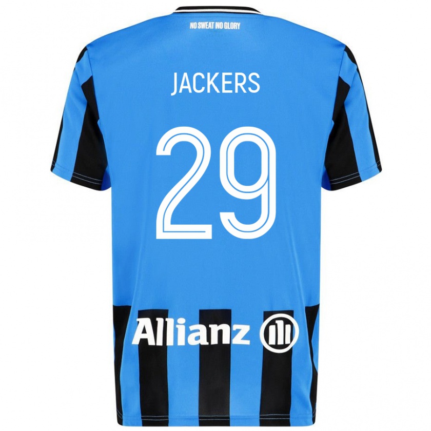 Kandiny Kinder Nordin Jackers #29 Himmelblau Schwarz Heimtrikot Trikot 2024/25 T-Shirt Österreich