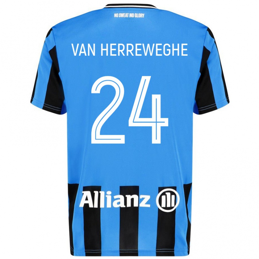 Kandiny Kinder Febe Van Herreweghe #24 Himmelblau Schwarz Heimtrikot Trikot 2024/25 T-Shirt Österreich