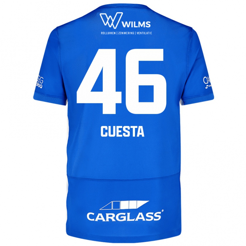 Kandiny Criança Camisola Carlos Cuesta #46 Azul Principal 2024/25 Camisa Brasil