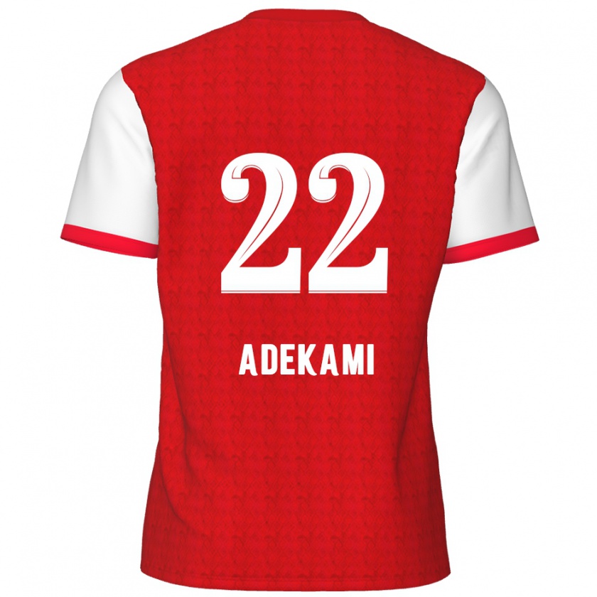 Kandiny Kinderen Farouck Adekami #22 Rood Wit Thuisshirt Thuistenue 2024/25 T-Shirt België