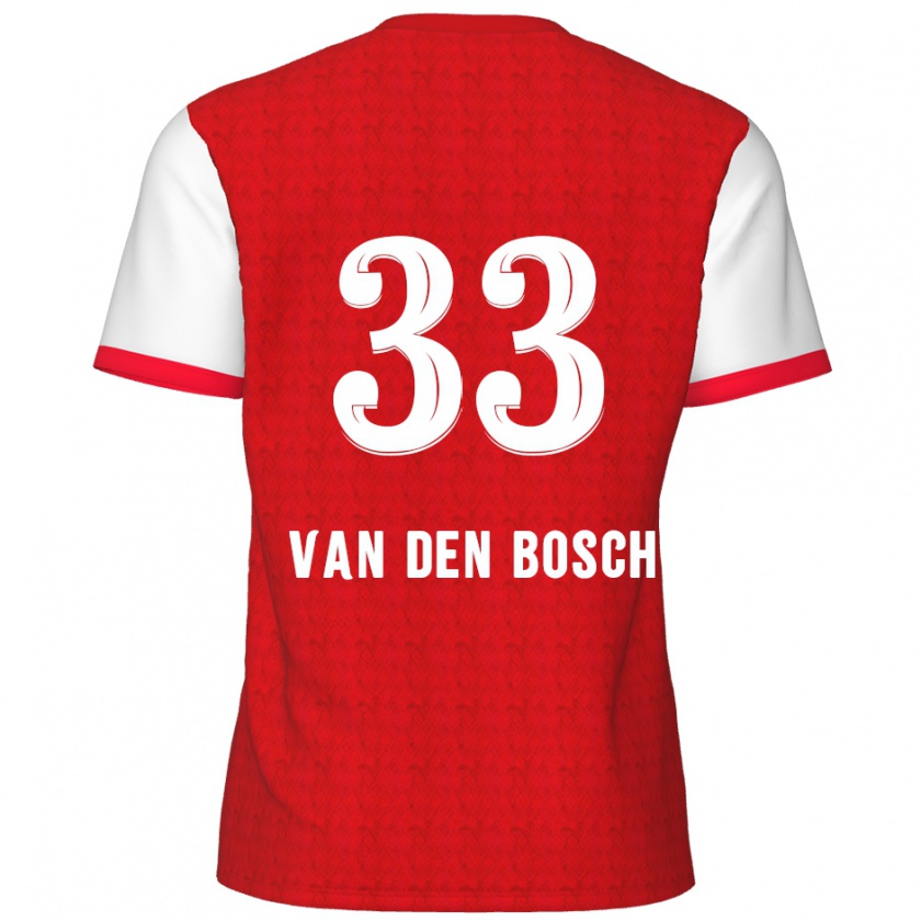 Kandiny Kinderen Zeno Van Den Bosch #33 Rood Wit Thuisshirt Thuistenue 2024/25 T-Shirt België