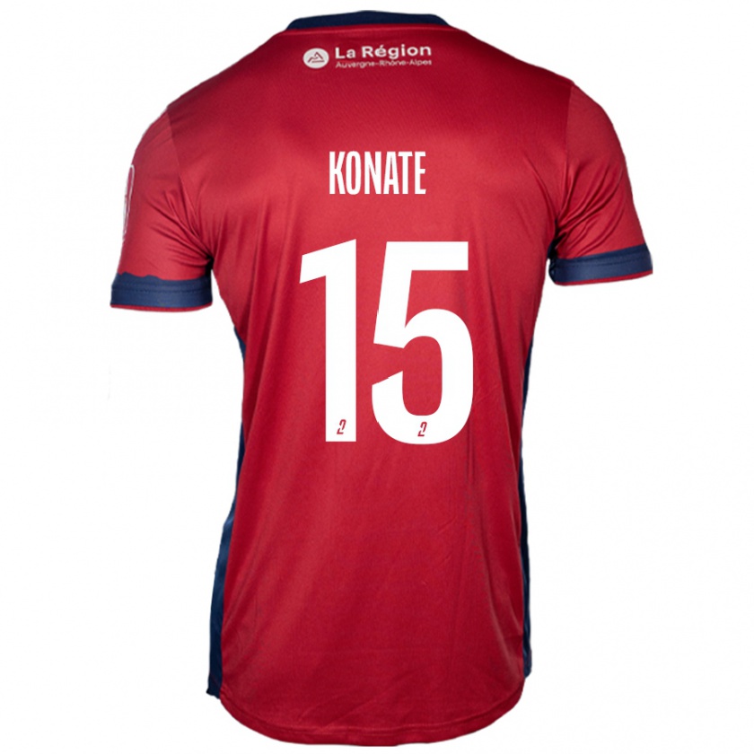 Kandiny Kinderen Cheick Oumar Konaté #15 Licht Bordeauxrood Thuisshirt Thuistenue 2024/25 T-Shirt België