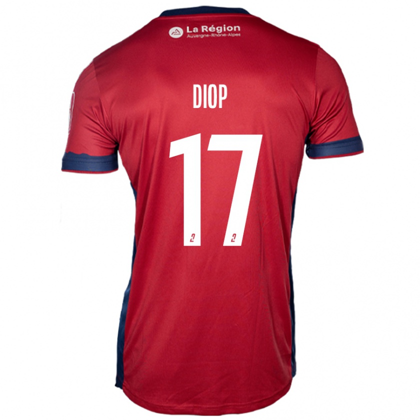 Kandiny Kinderen Ousmane Diop #17 Licht Bordeauxrood Thuisshirt Thuistenue 2024/25 T-Shirt België