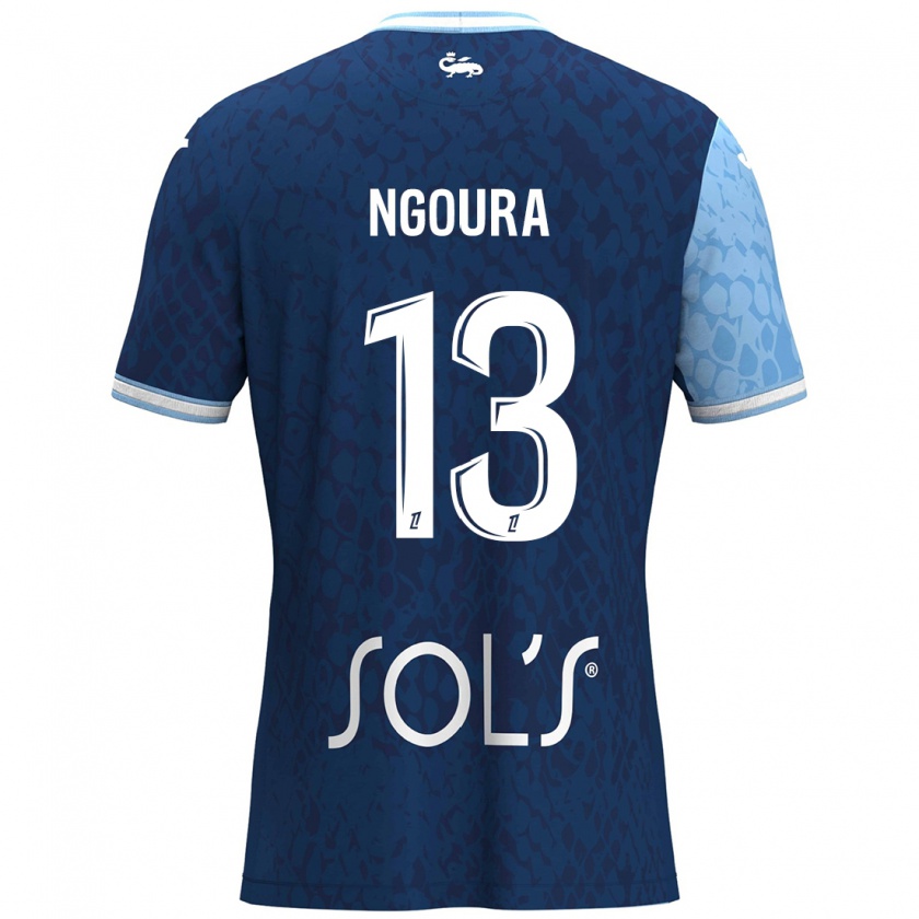 Kandiny Kinderen Steve Ngoura #13 Hemelsblauw Donkerblauw Thuisshirt Thuistenue 2024/25 T-Shirt België