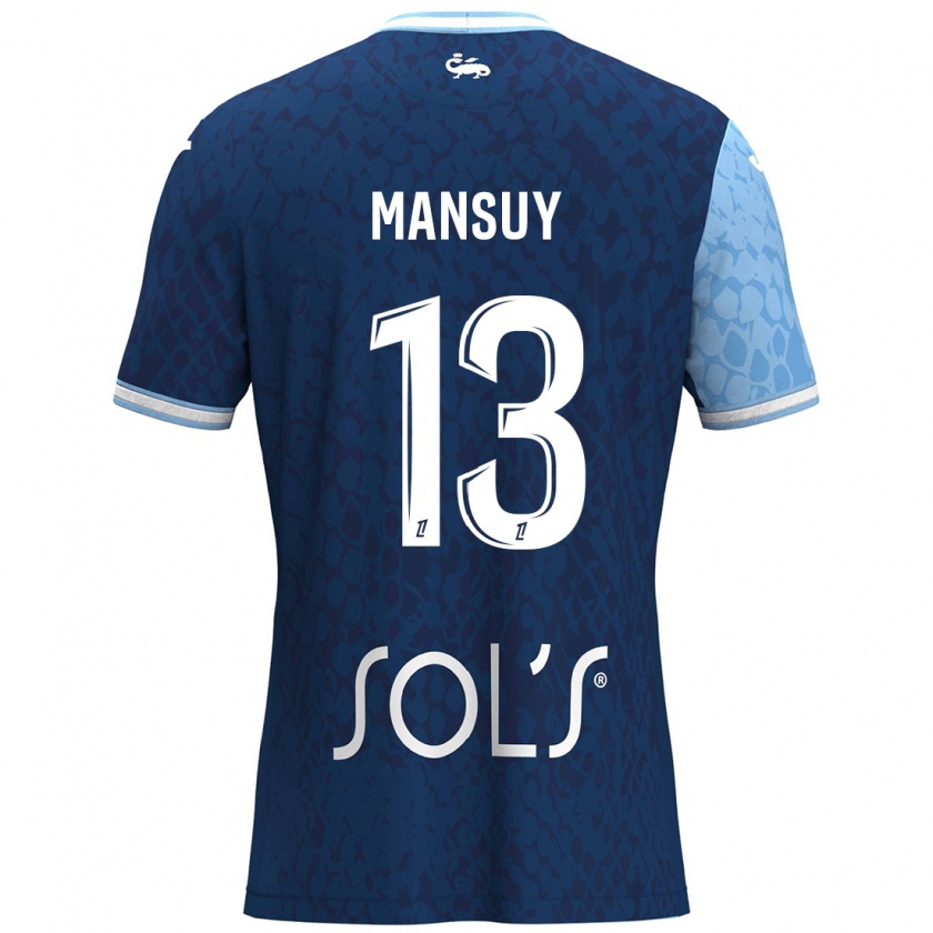 Kandiny Criança Camisola Héloïse Mansuy #13 Azul Céu Azul Escuro Principal 2024/25 Camisa Brasil