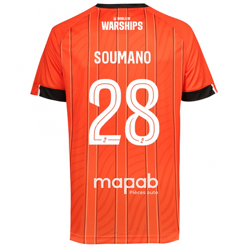 Kandiny Niño Camiseta Sambou Soumano #28 Naranja 1ª Equipación 2024/25 La Camisa