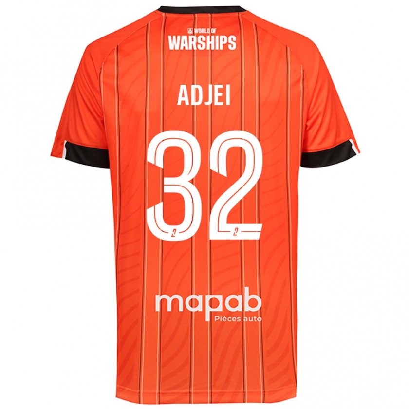 Kandiny Niño Camiseta Nathaniel Adjei #32 Naranja 1ª Equipación 2024/25 La Camisa