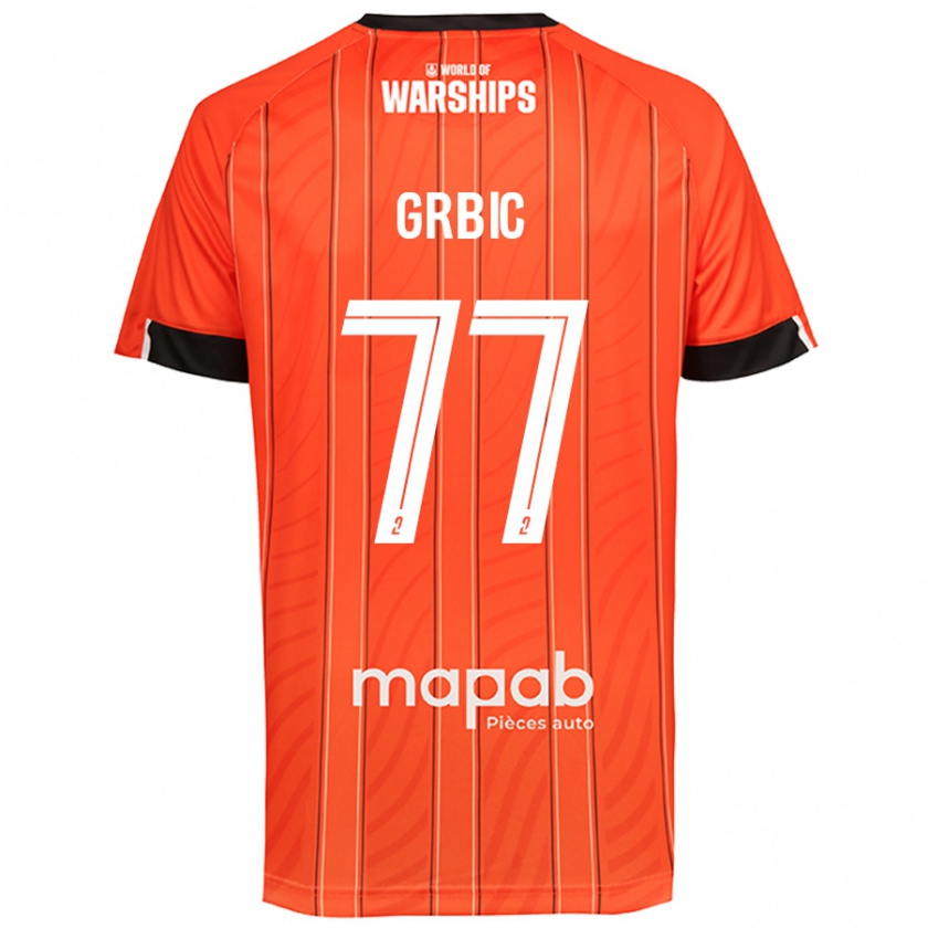 Kandiny Niño Camiseta Adrian Grbic #77 Naranja 1ª Equipación 2024/25 La Camisa