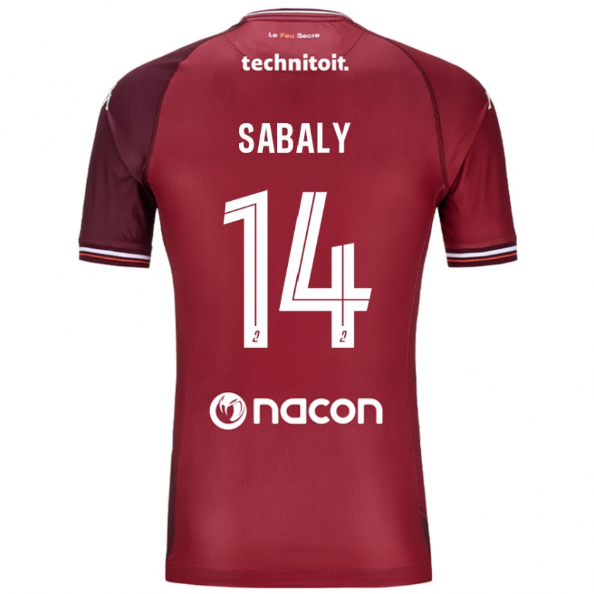 Kandiny Kinderen Cheikh Sabaly #14 Rood Granata Thuisshirt Thuistenue 2024/25 T-Shirt België