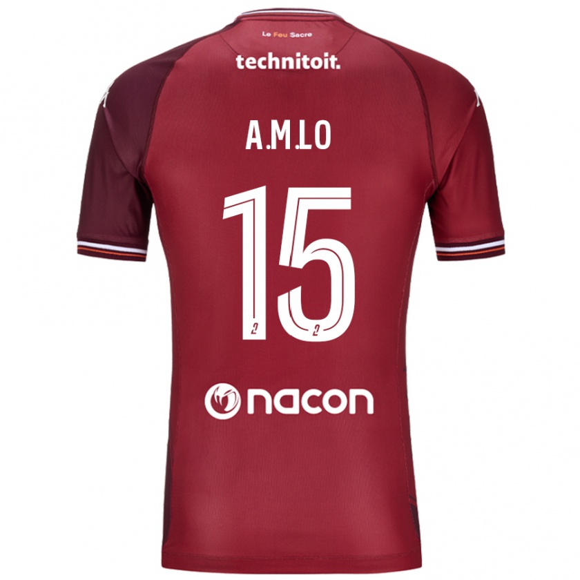 Kandiny Bambino Maglia Aboubacar Lô #15 Rosso Granata Kit Gara Home 2024/25 Maglietta