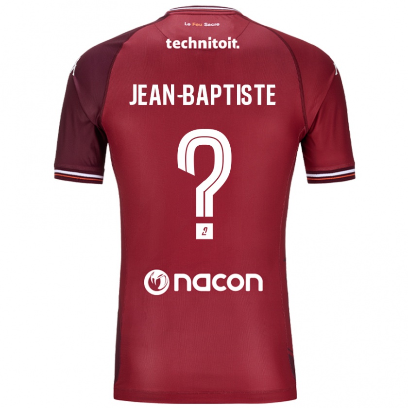 Kandiny Kinderen Romain Jean-Baptiste #0 Rood Granata Thuisshirt Thuistenue 2024/25 T-Shirt België