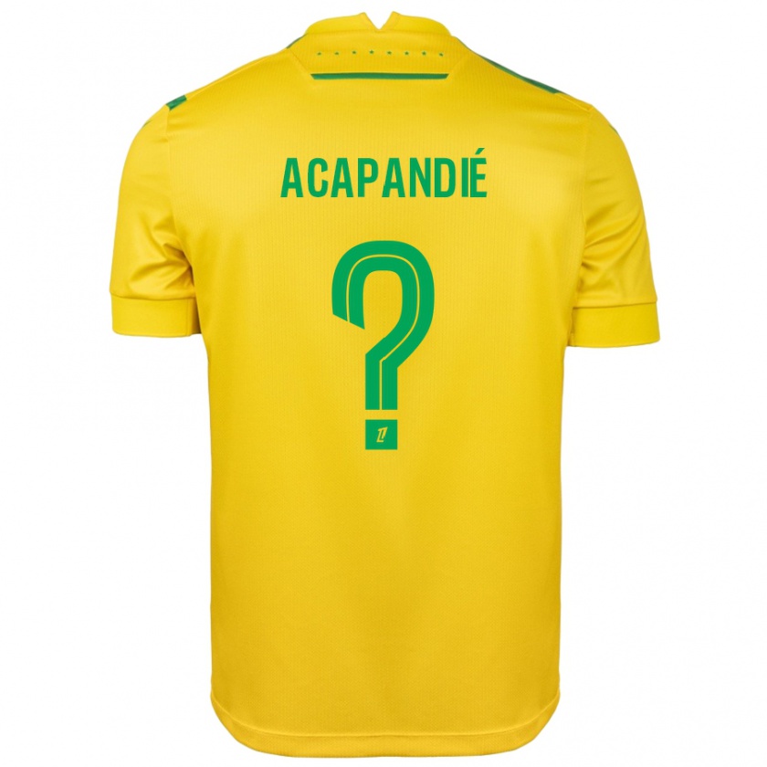 Kandiny Bambino Maglia Mathieu Acapandié #0 Giallo Verde Kit Gara Home 2024/25 Maglietta