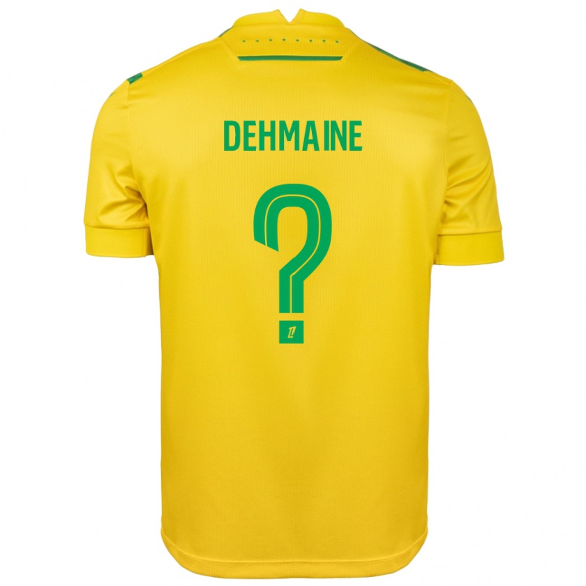 Kandiny Kinderen Dehmaine Assoumani #0 Geel Groen Thuisshirt Thuistenue 2024/25 T-Shirt België