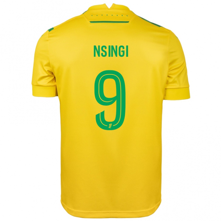 Kandiny Bambino Maglia Plamedi Nsingi #9 Giallo Verde Kit Gara Home 2024/25 Maglietta