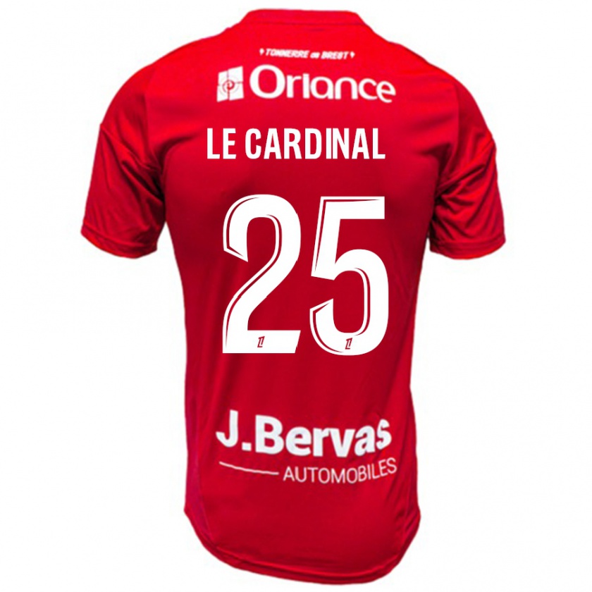 Kandiny Bambino Maglia Julien Le Cardinal #25 Rosso Bianco Kit Gara Home 2024/25 Maglietta