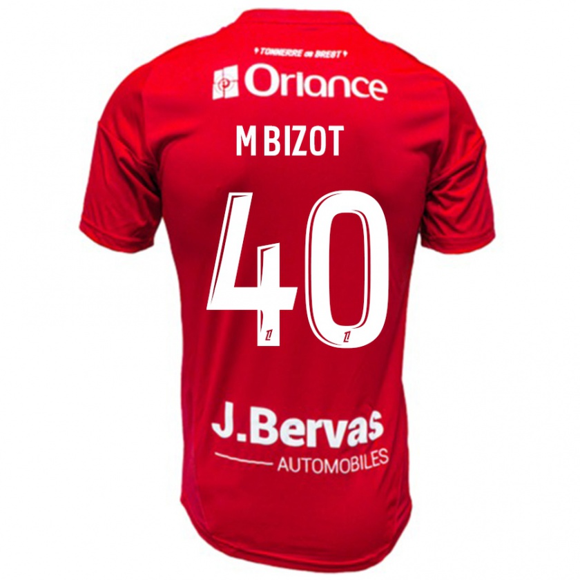 Kandiny Niño Camiseta Marco Bizot #40 Rojo Blanco 1ª Equipación 2024/25 La Camisa