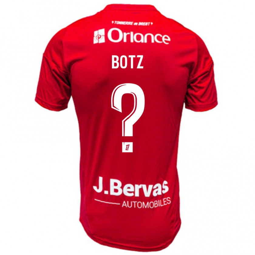 Kandiny Niño Camiseta Léo Botz #0 Rojo Blanco 1ª Equipación 2024/25 La Camisa México