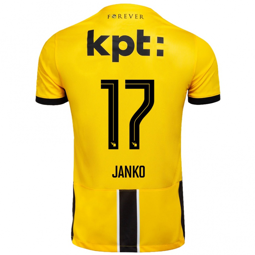 Kandiny Niño Camiseta Saidy Janko #17 Amarillo Negro 1ª Equipación 2024/25 La Camisa