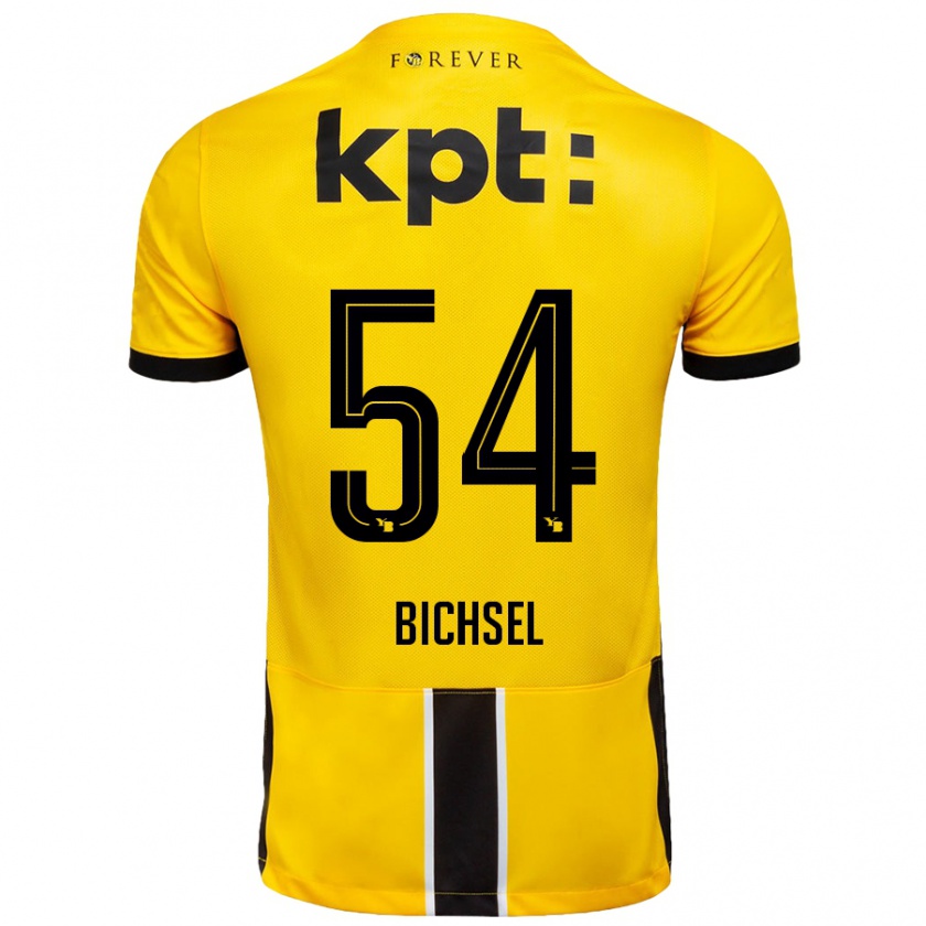 Kandiny Kinderen Joel Bichsel #54 Geel Zwart Thuisshirt Thuistenue 2024/25 T-Shirt België