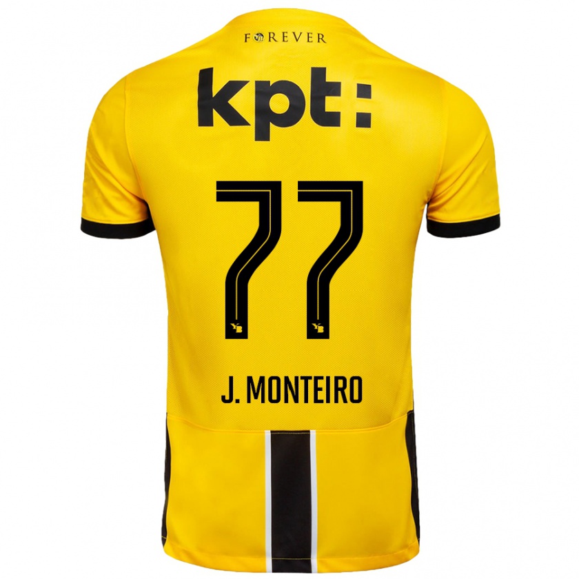 Kandiny Bambino Maglia Joël Monteiro #77 Giallo Nero Kit Gara Home 2024/25 Maglietta