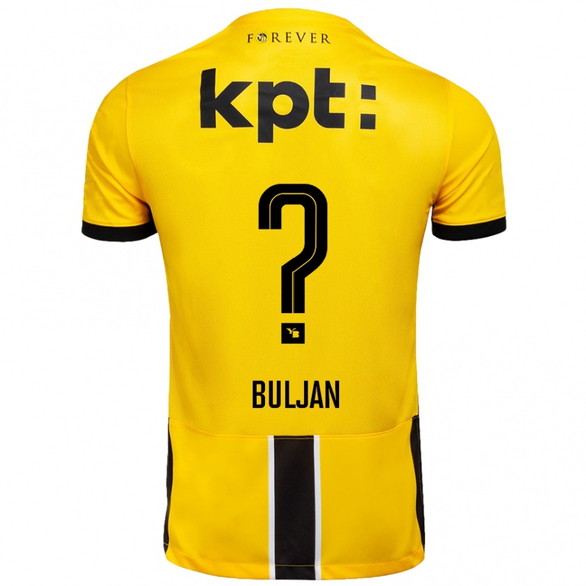 Kandiny Kinderen Leo Buljan #0 Geel Zwart Thuisshirt Thuistenue 2024/25 T-Shirt België