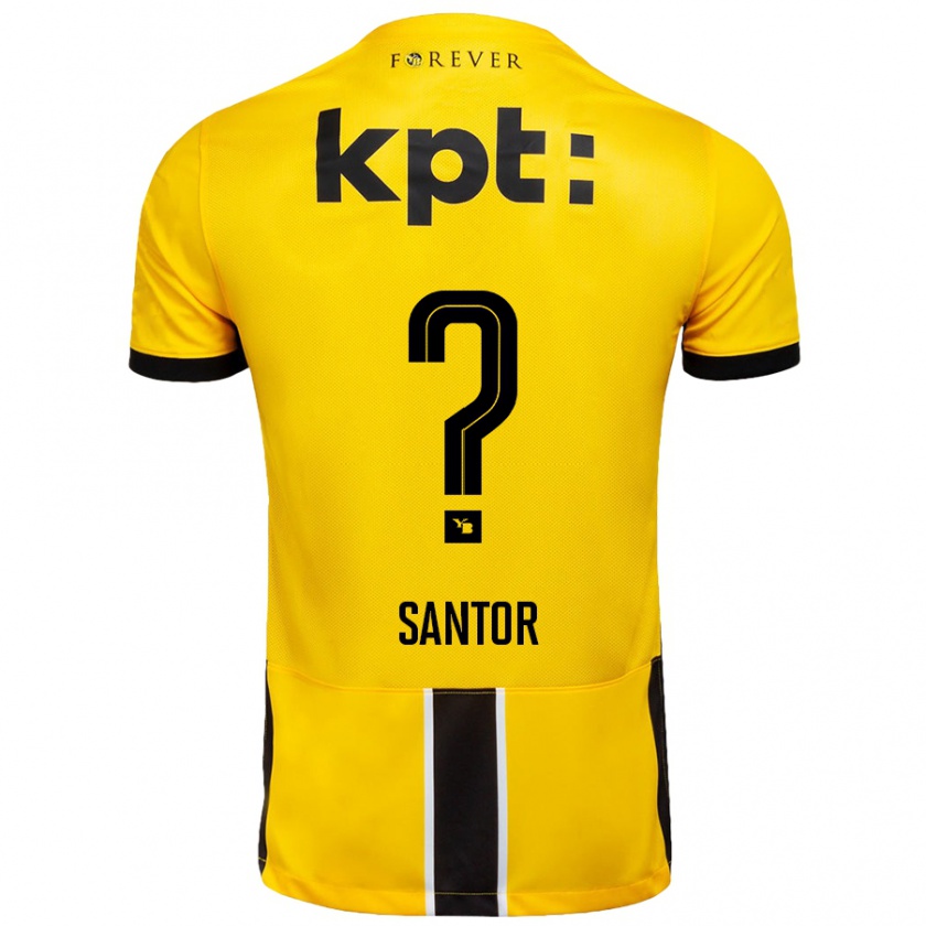 Kandiny Kinderen Luca Santor #0 Geel Zwart Thuisshirt Thuistenue 2024/25 T-Shirt België