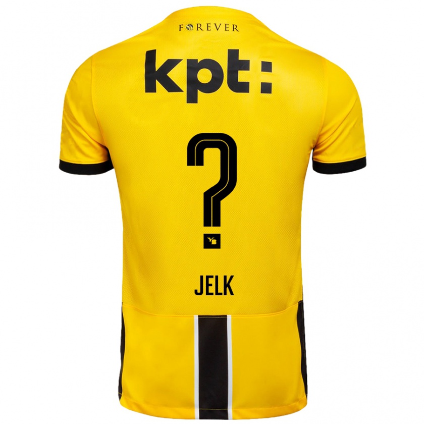 Kandiny Niño Camiseta Jano Jelk #0 Amarillo Negro 1ª Equipación 2024/25 La Camisa