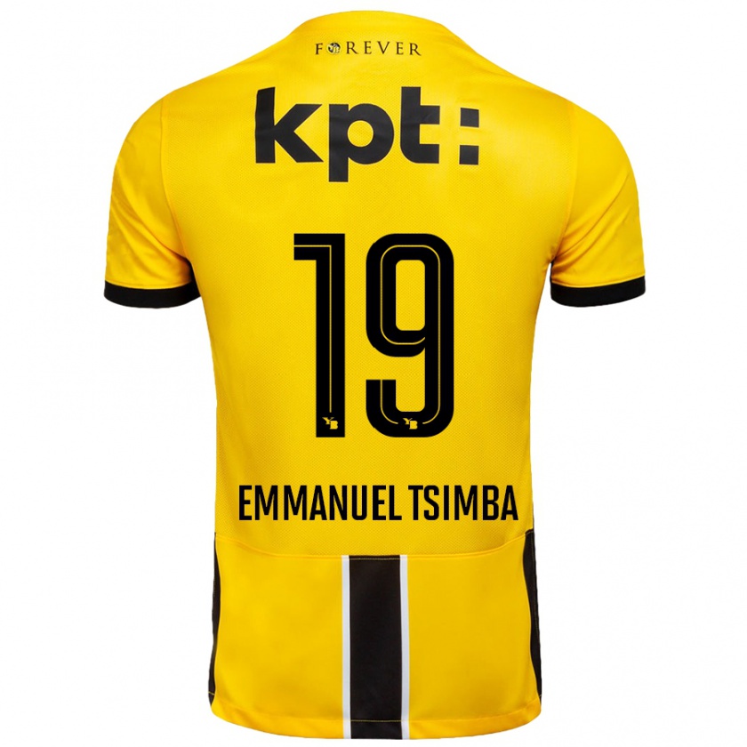 KandinyキッズFelix Emmanuel Tsimba#19黄 黒ホームシャツ2024/25ジャージーユニフォーム