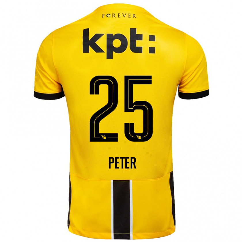 Kandiny Kinderen Luc Peter #25 Geel Zwart Thuisshirt Thuistenue 2024/25 T-Shirt België