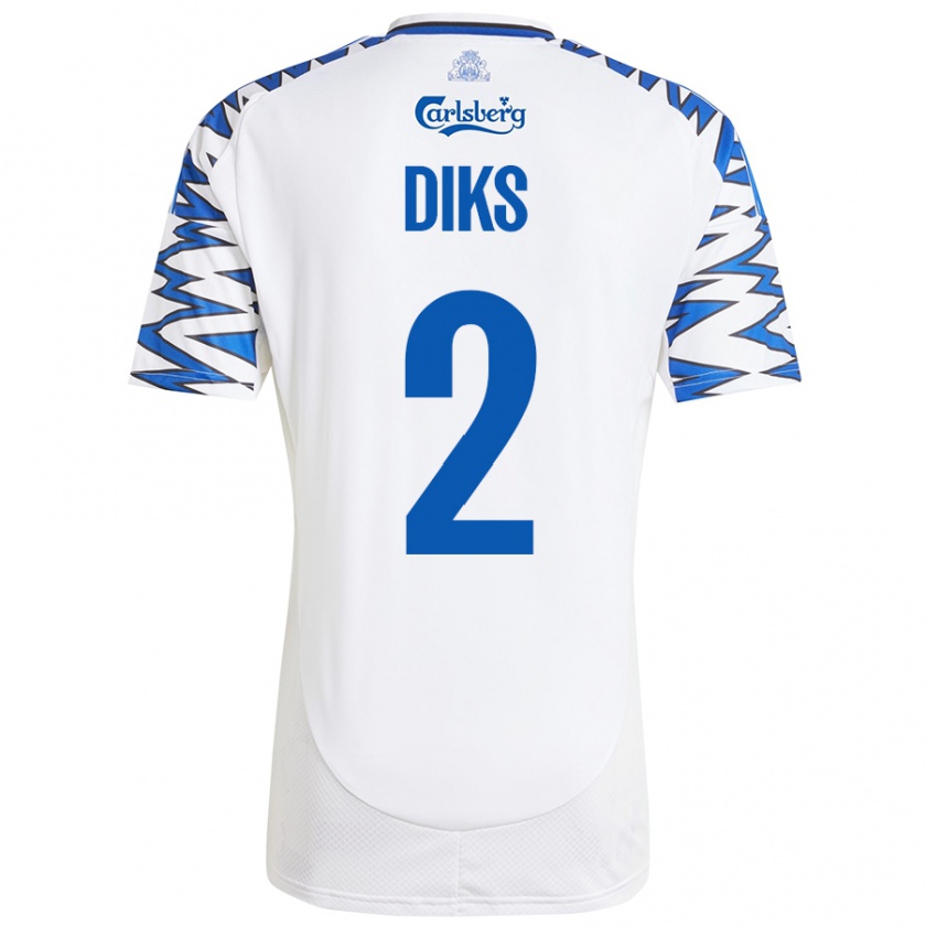 Kandiny Kinder Kevin Diks #2 Weiß Himmelblau Heimtrikot Trikot 2024/25 T-Shirt Österreich