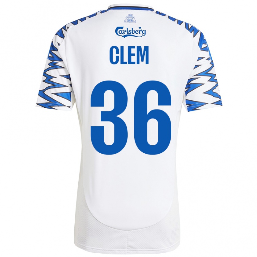 Kandiny Kinderen William Clem #36 Wit Hemelsblauw Thuisshirt Thuistenue 2024/25 T-Shirt België