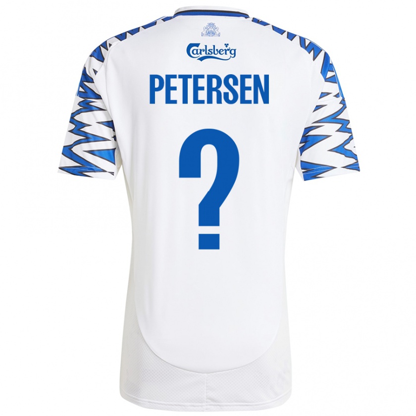 Kandiny Niño Camiseta Frederik Petersen #0 Blanco Azul Cielo 1ª Equipación 2024/25 La Camisa