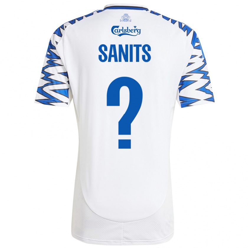 Kandiny Niño Camiseta Dimitri Sanits #0 Blanco Azul Cielo 1ª Equipación 2024/25 La Camisa México