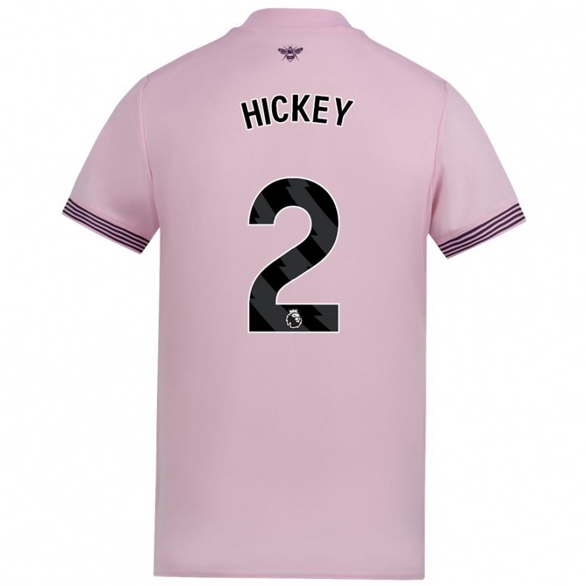 Kandiny Niño Camiseta Aaron Hickey #2 Rosa 2ª Equipación 2024/25 La Camisa