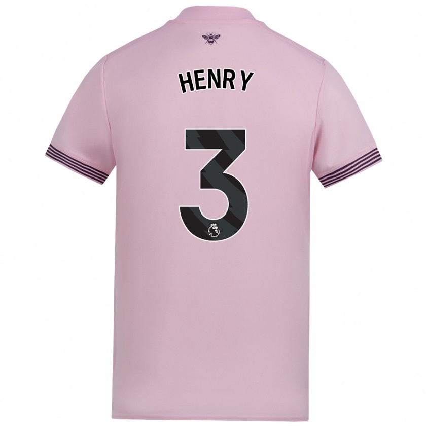 Kandiny Niño Camiseta Rico Henry #3 Rosa 2ª Equipación 2024/25 La Camisa México